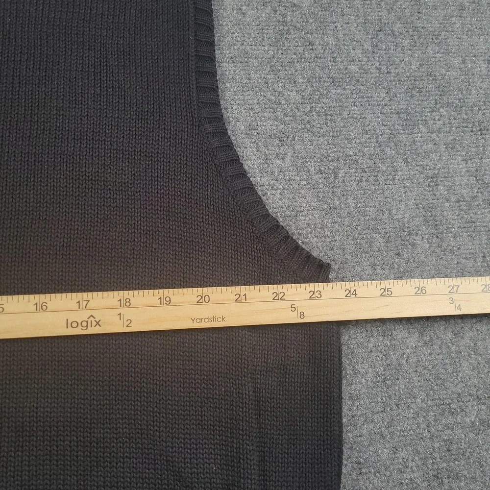 Vintage Polo Ralph Lauren Sweater Vest Mens XL Black Cotton V Neck Pony Logo